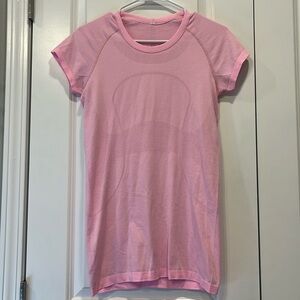Lululemon Swiftly Tech Short Sleeve Crew in Miami Pink/White